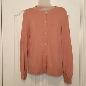 LOFT button down cardigan, salmon
